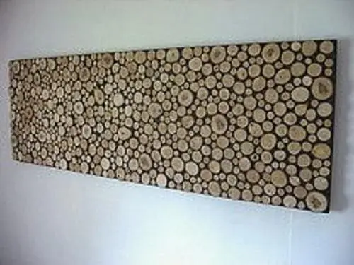 Декоративное настенное панно из спилов дерева